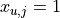 x_{u,j}=1