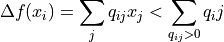 \Delta f(x_i) = \sum_j q_{ij} x_j < \sum_{q_{ij}>0} q_ij